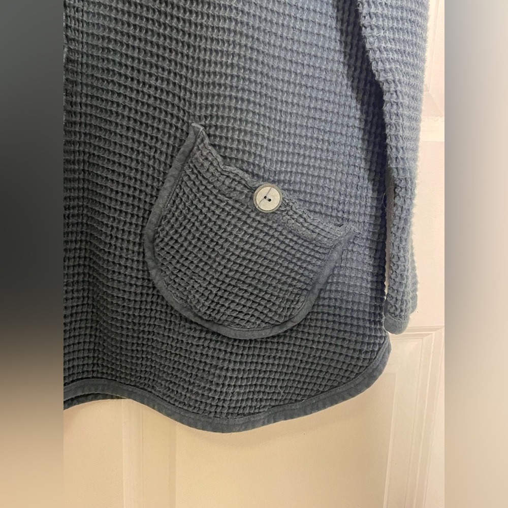 Focus Casual Life Waffle Knit Top XL 100% Cotton Tunic Pocket Button - Picture 4 of 6